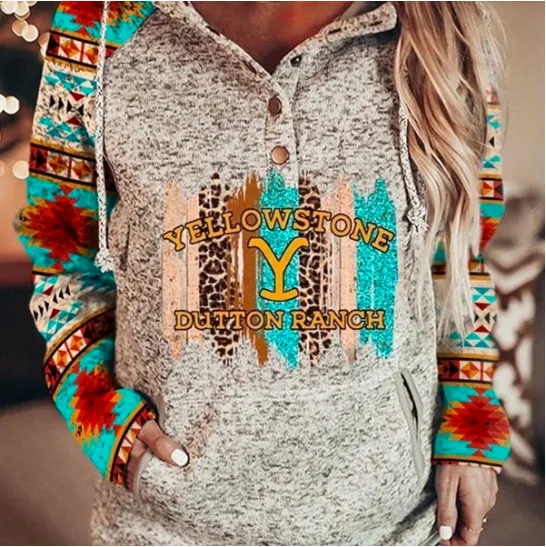 Picture of TV Show Hoodie Plaid Letter Long Sleeve Casual Pocket Hoodie